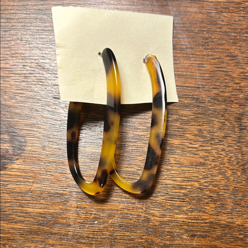 Tortoise Shell Hoop Earrings